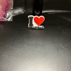3/$8 I Heart Volleyball Croc Charm